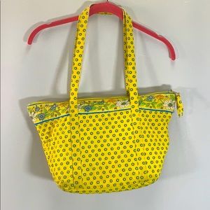 Jordan Accessories NYC Floral Quilted Yellow Handbag Pocketbook With Coin Purse